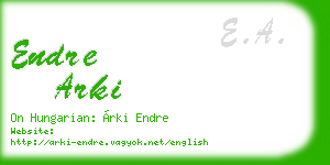 endre arki business card